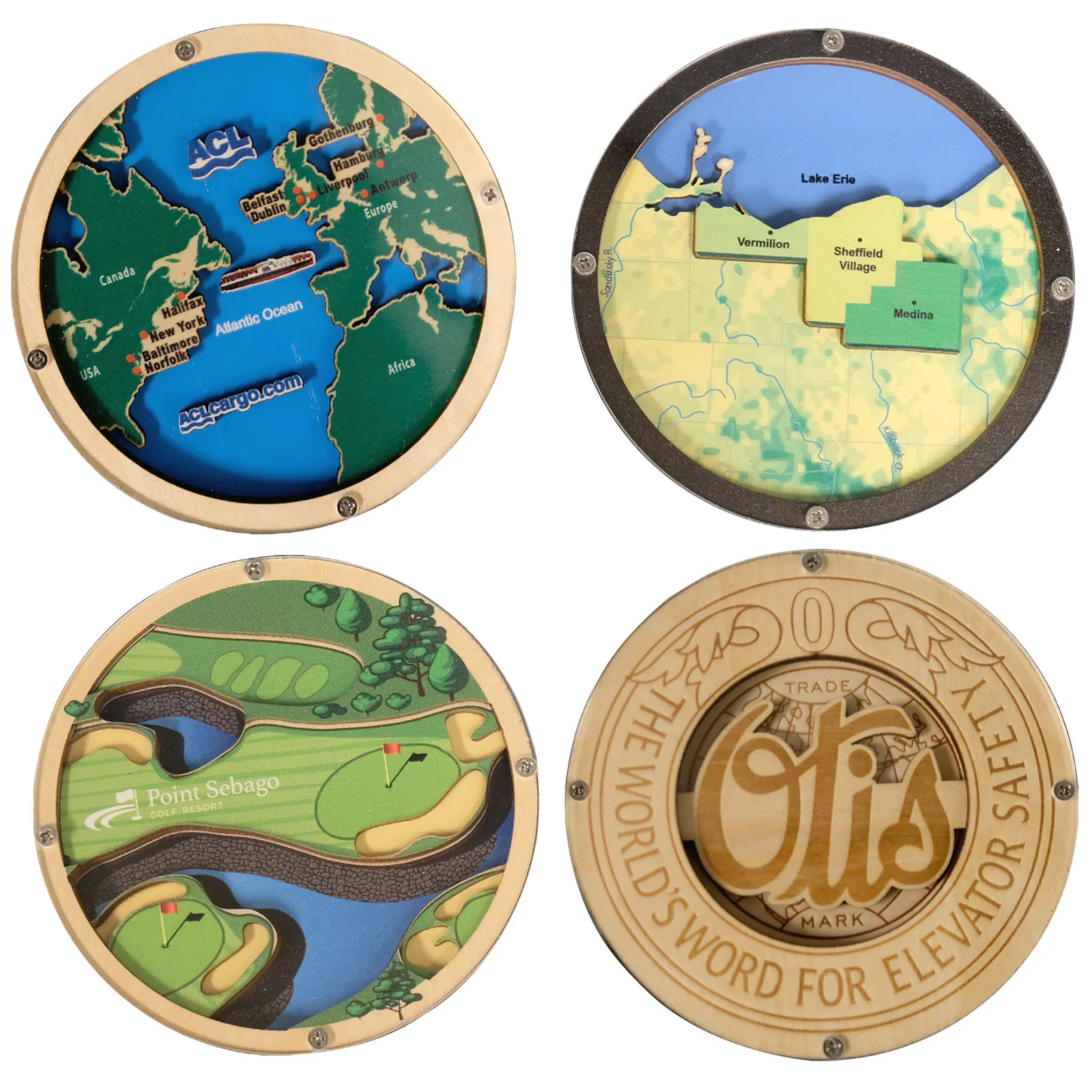 Layered Wood Coaster Birch with Clear Acrylic Top - 3 1/2 in - product view 8