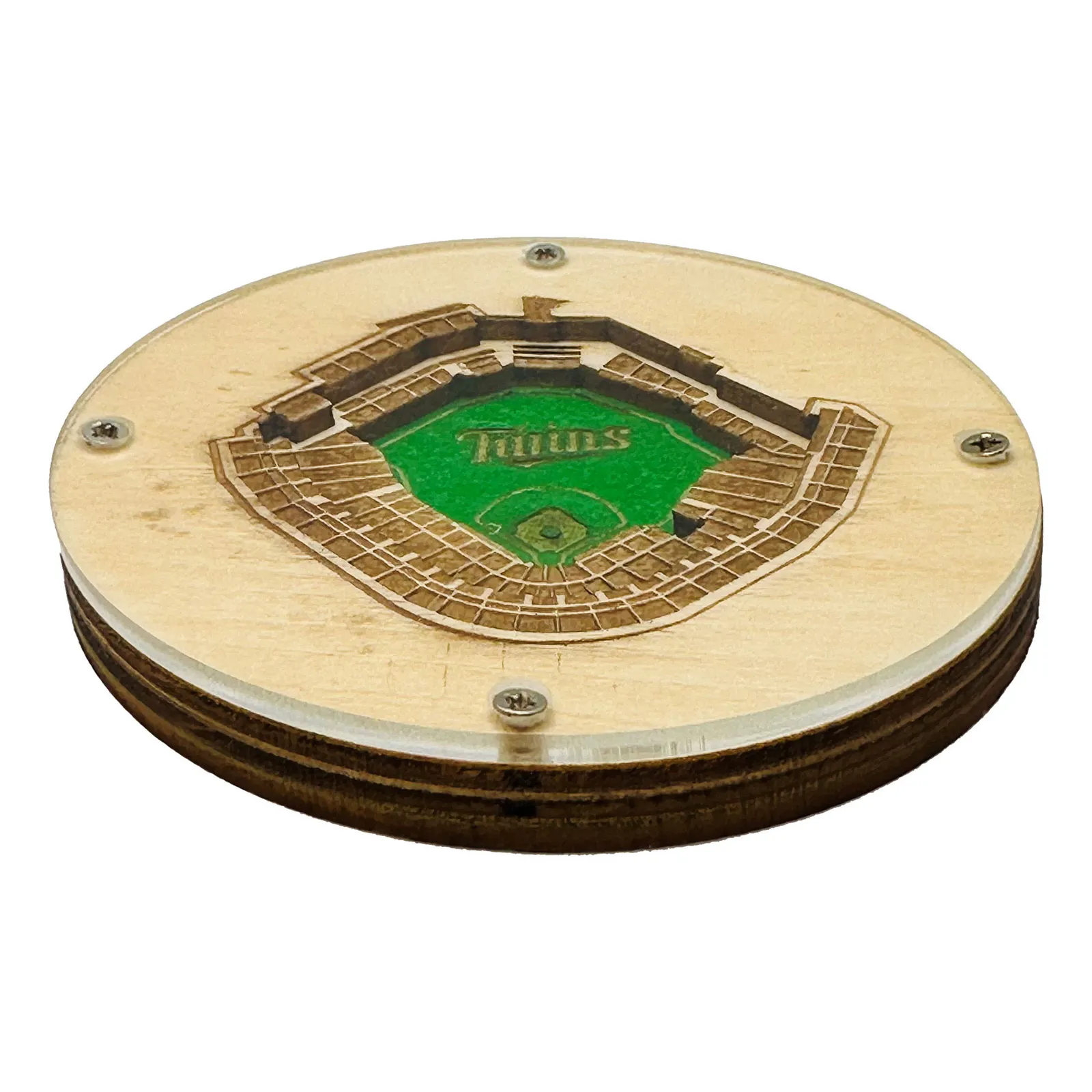 Layered Wood Coaster Birch with Clear Acrylic Top - 3 1/2 in - product view 13