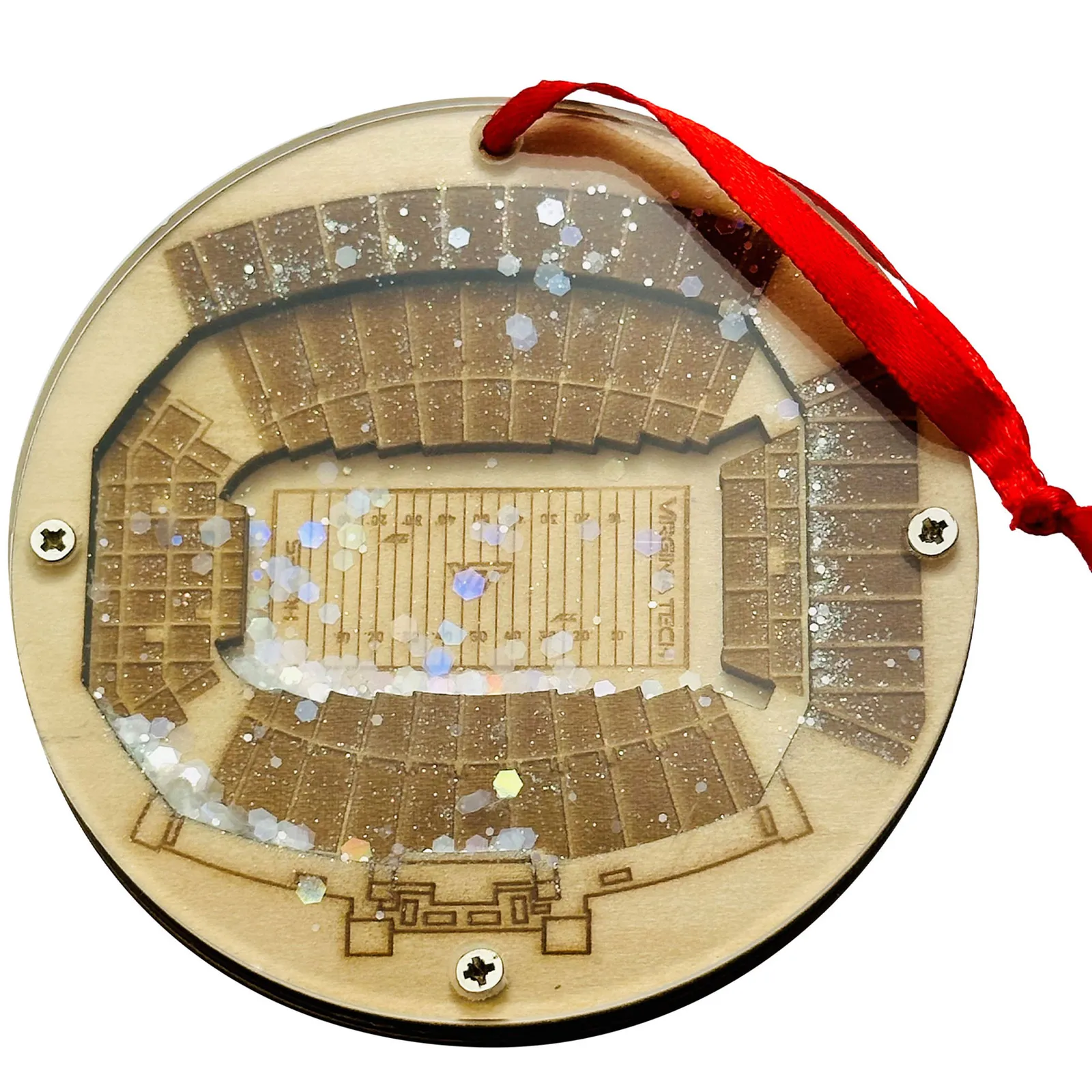 Ornament Layered Wood Multi-Layer Glitter - 3 in - product view 5