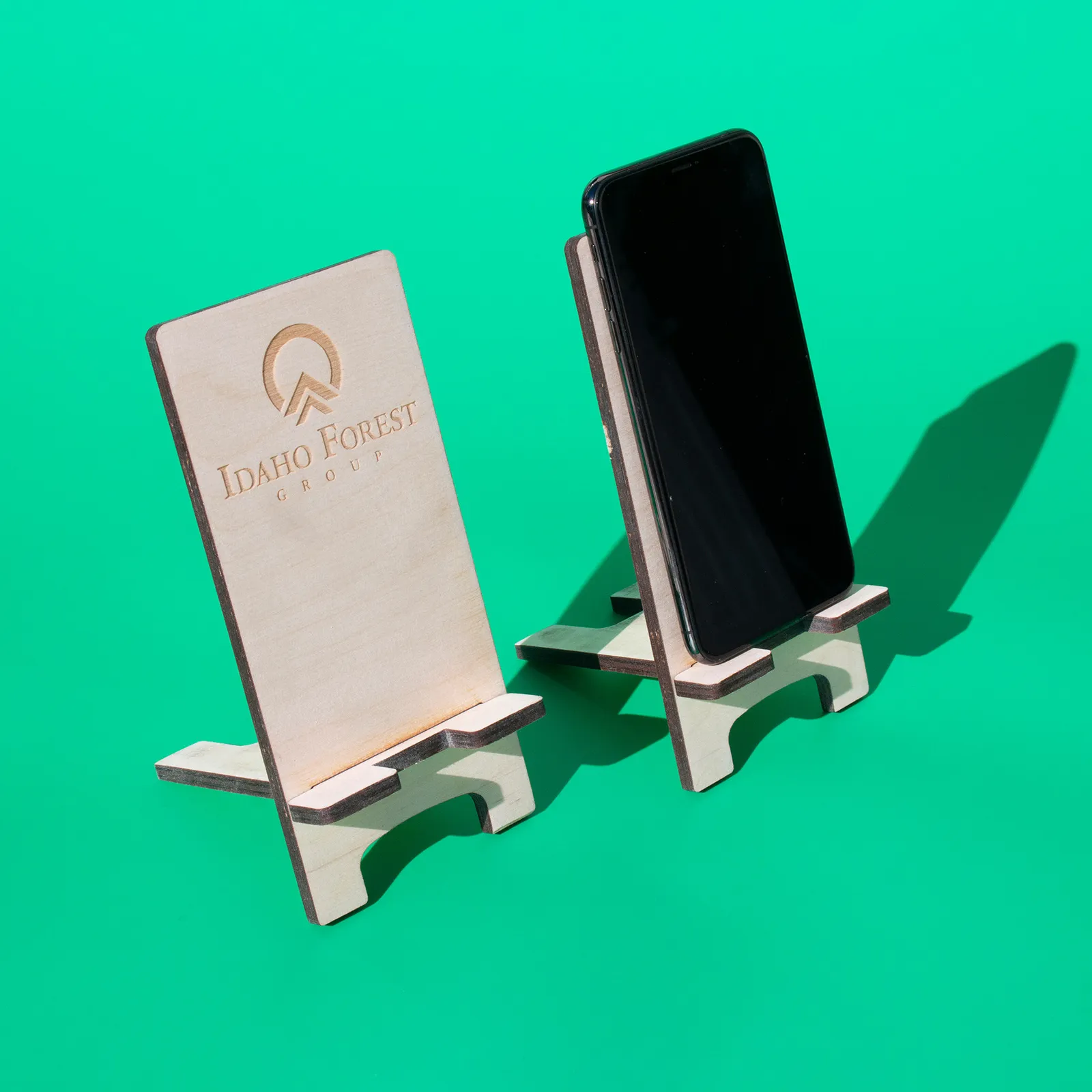Phone Stand Wood Birch Charging Compatible - 4 x 7 in