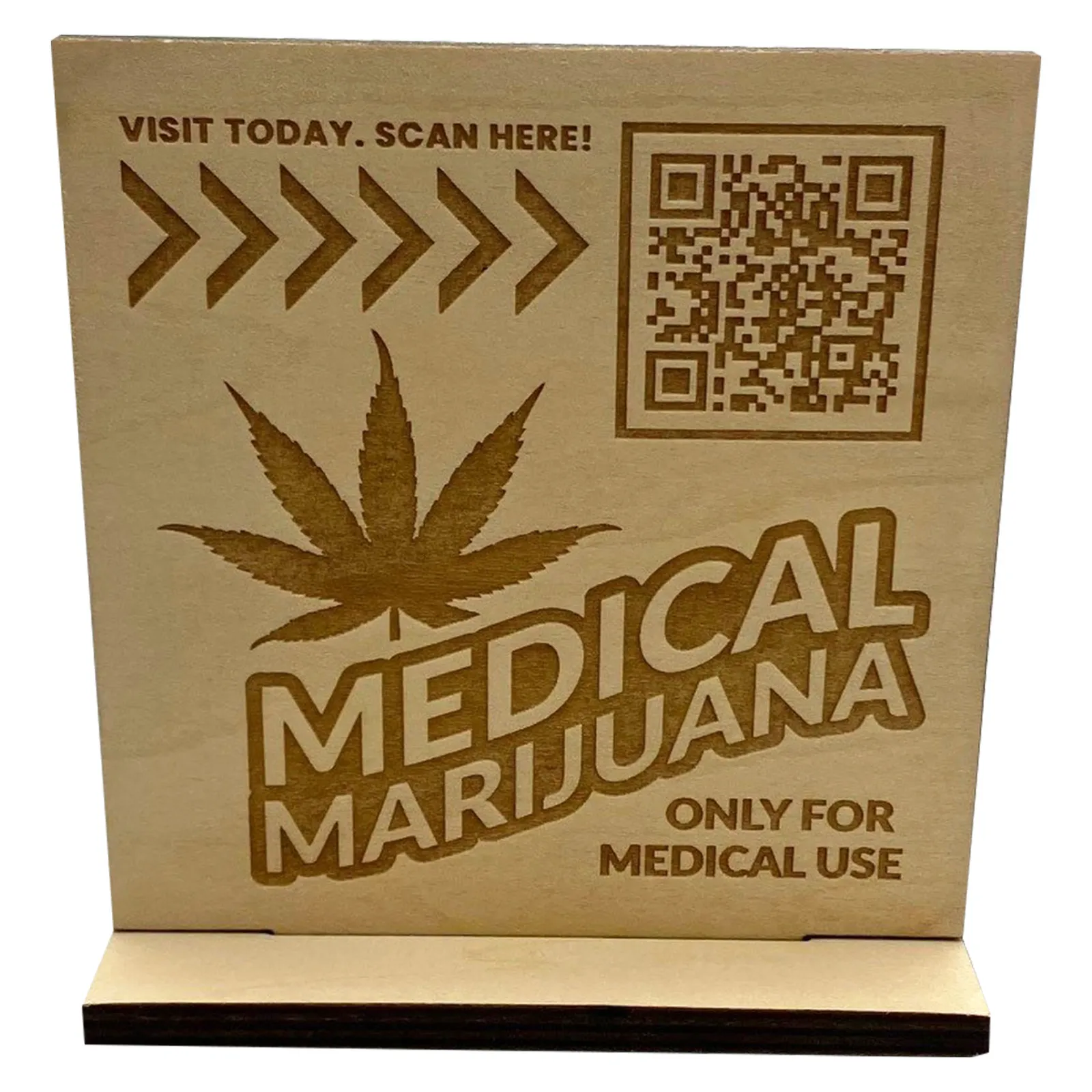 Sign Standing Wood Custom Cut Profile - 4 x 4 in - product view 7