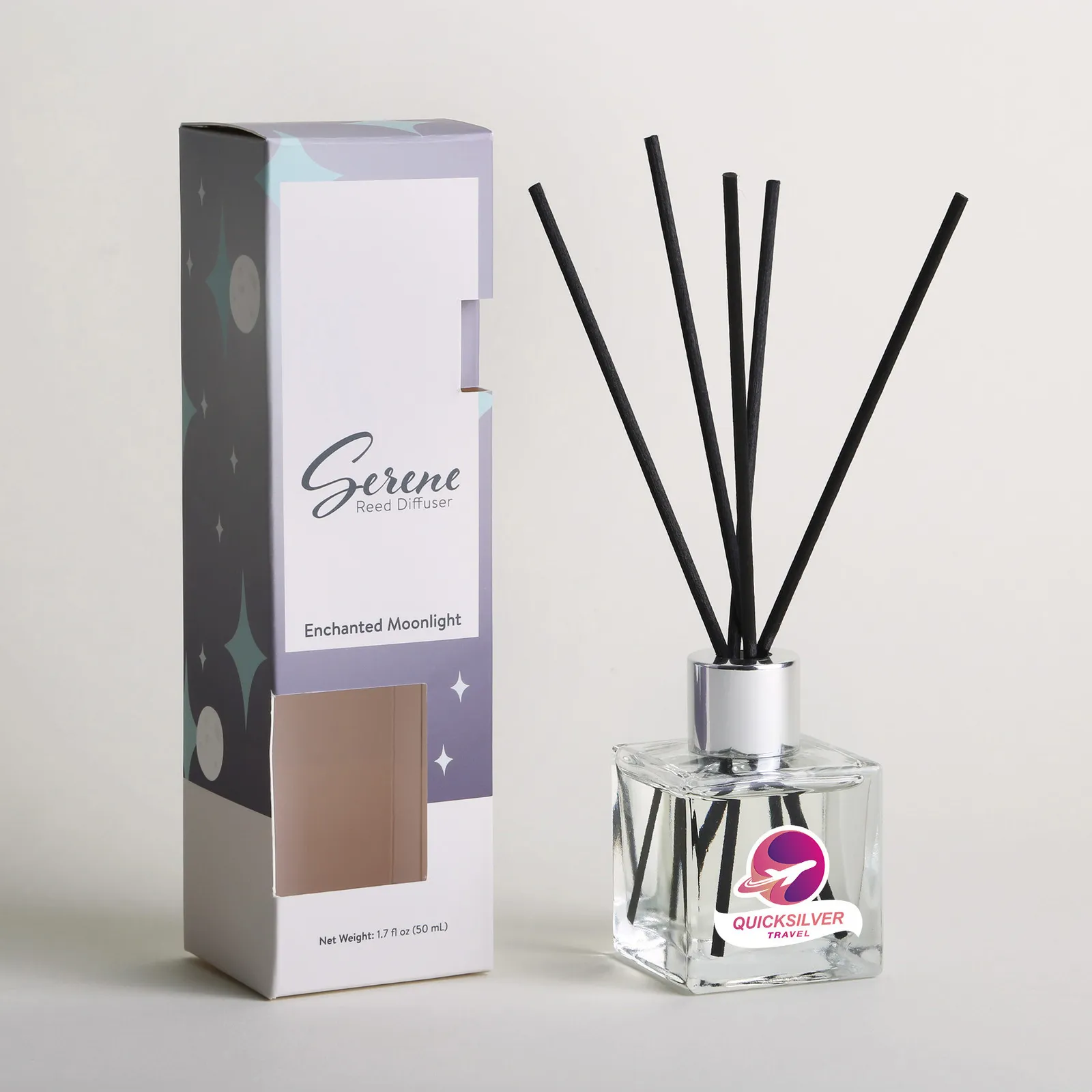 Reed Diffuser Glass Serene Adjustable Intensity - 7.5 in - product view 2