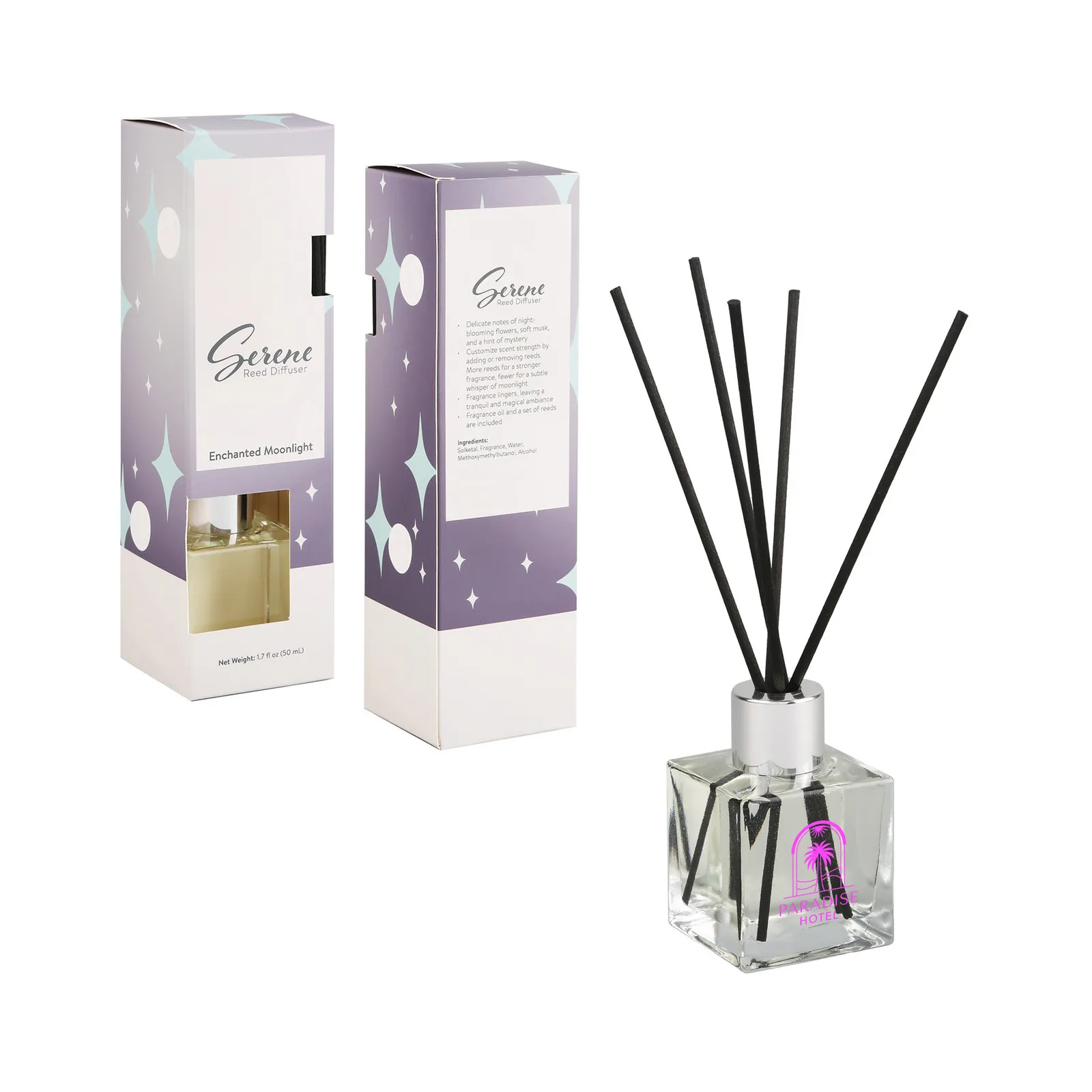 Reed Diffuser Glass Serene Adjustable Intensity - 7.5 in - product view 3