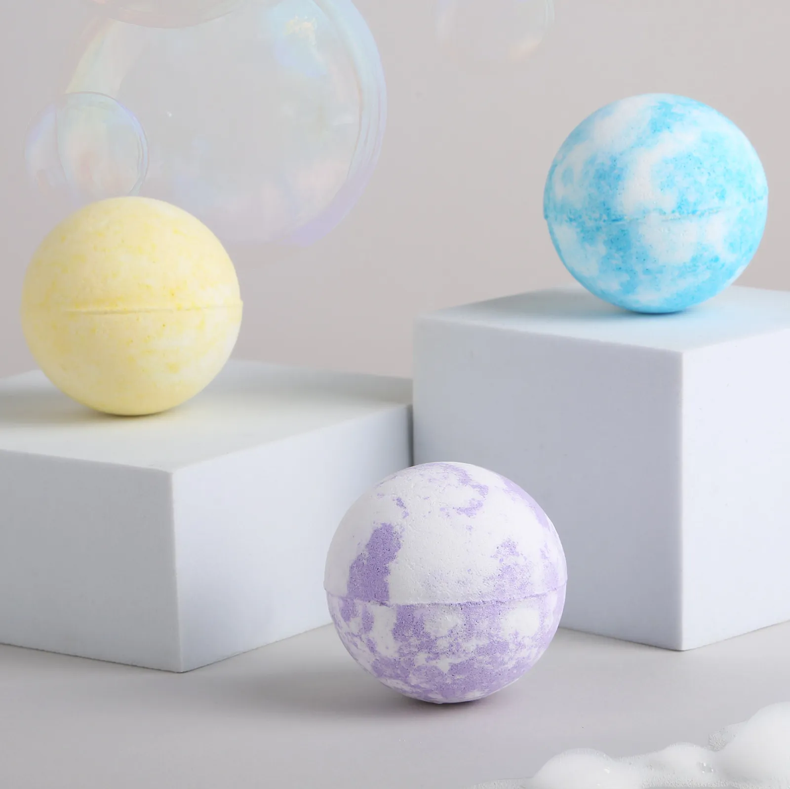 Bath Bomb Scented Kraft Box Three Fragrances - 1.75 in - product view 1