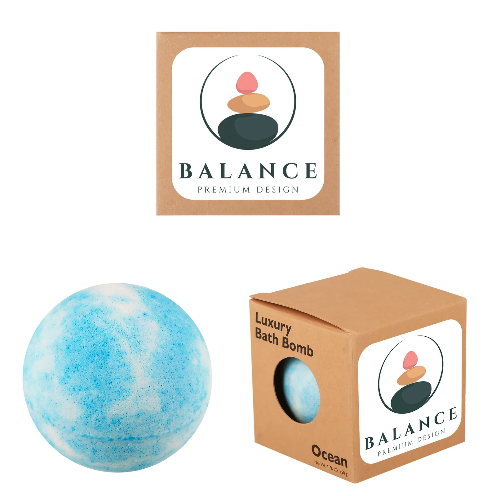 Bath Bomb Scented Kraft Box Three Fragrances - 1.75 in - product view 8