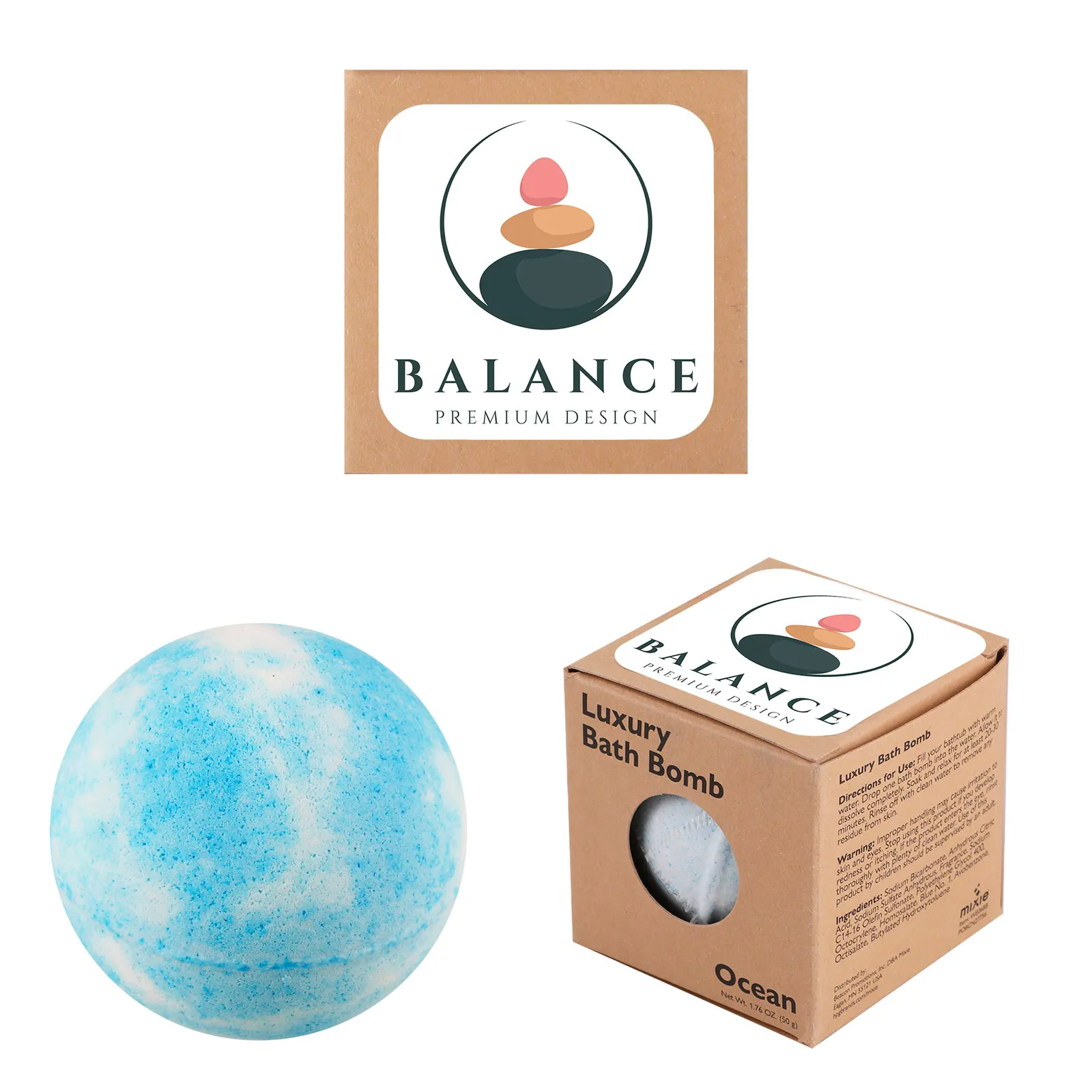 Bath Bomb Scented Kraft Box Three Fragrances - 1.75 in - product view 9