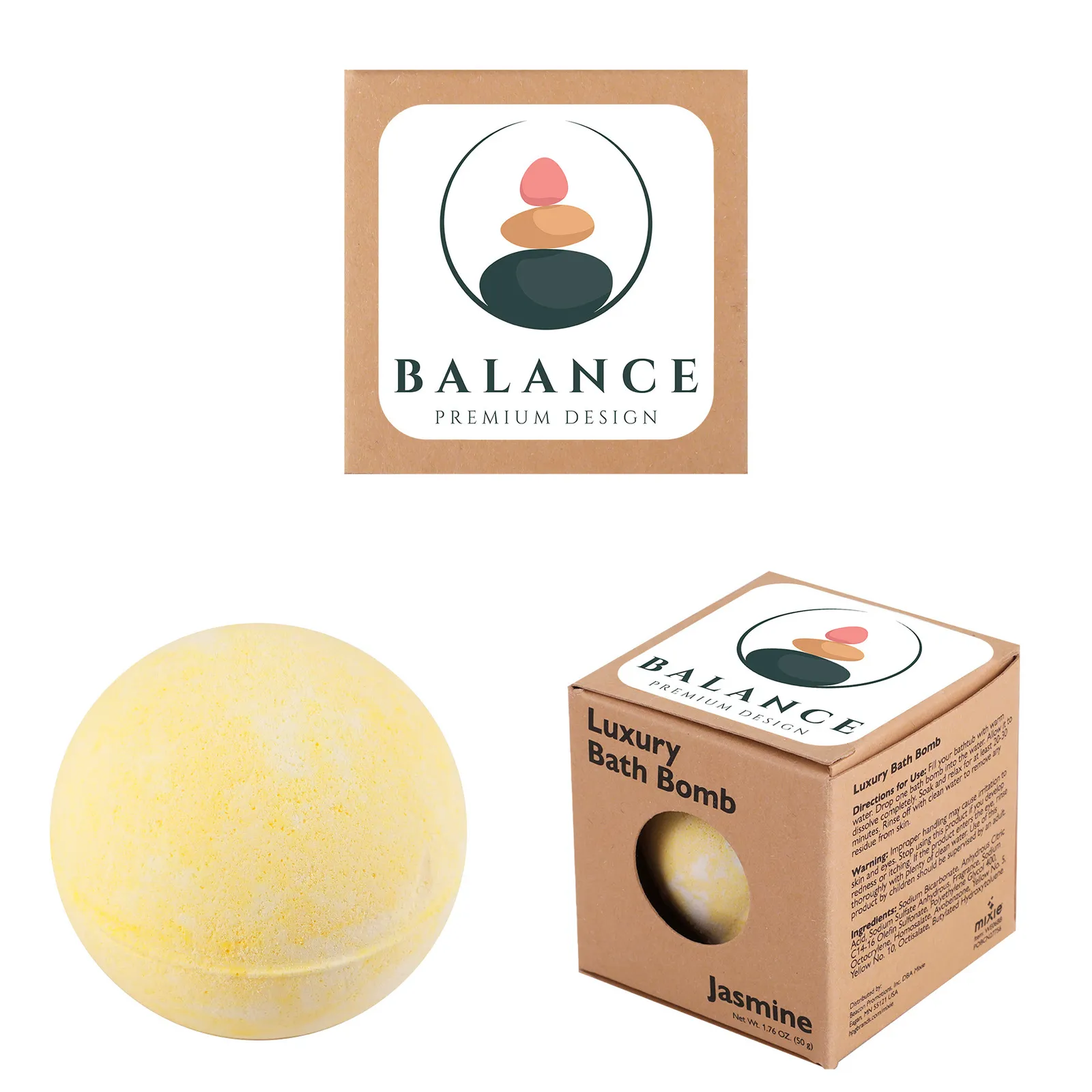 Bath Bomb Scented Kraft Box Three Fragrances - 1.75 in - product view 11