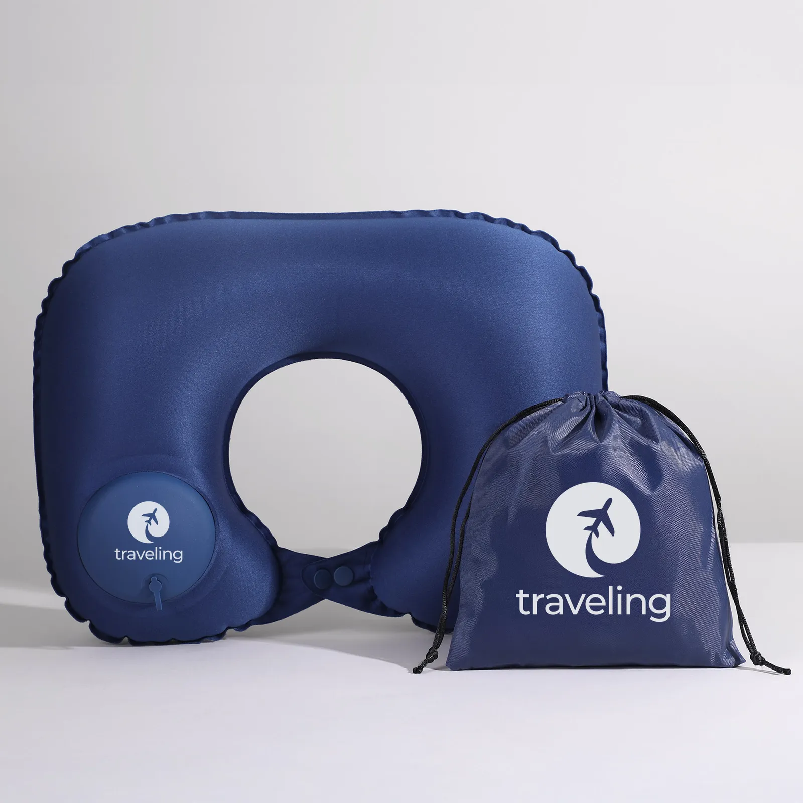 Travel Neck Pillow Inflatable with Storage Bag