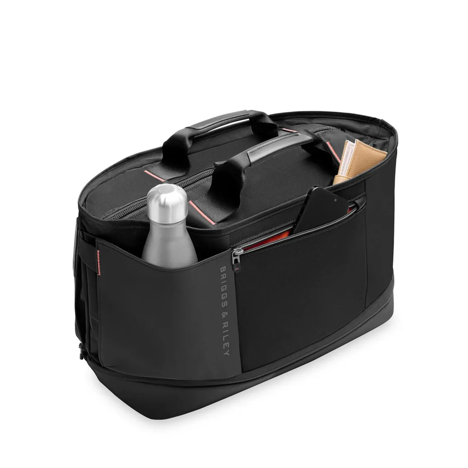 Expandable Nylon Overnighter with Kangaroo Pockets - 9 x 21.5 x 13 in - product view 4