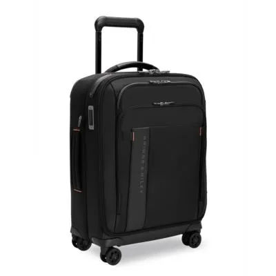 Expandable Nylon Carry-On Spinner with Outsider Handle - 15 x 9 x 21 in