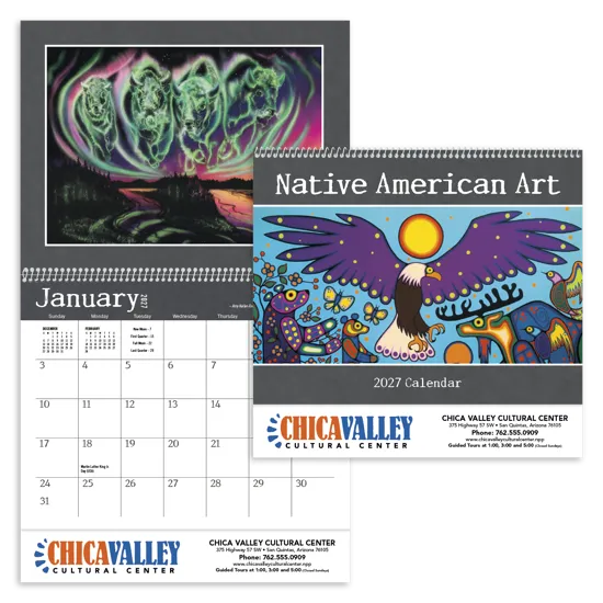 Native American Art Wall Calendar Cultural Heritage - 18.5 x 11 in