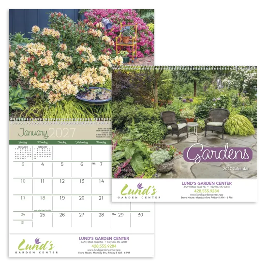 Gardens Wall Calendar Backyard Photography FSC Paper - 18.5 x 11 in