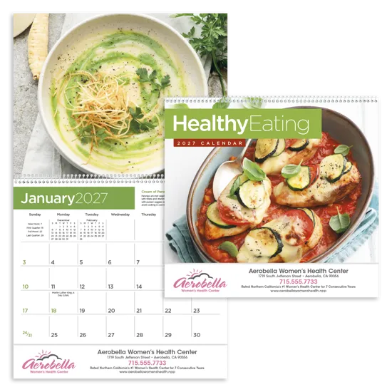 Healthy Eating Wall Calendar Recipe Cards FSC Paper - 18.5 x 11 in