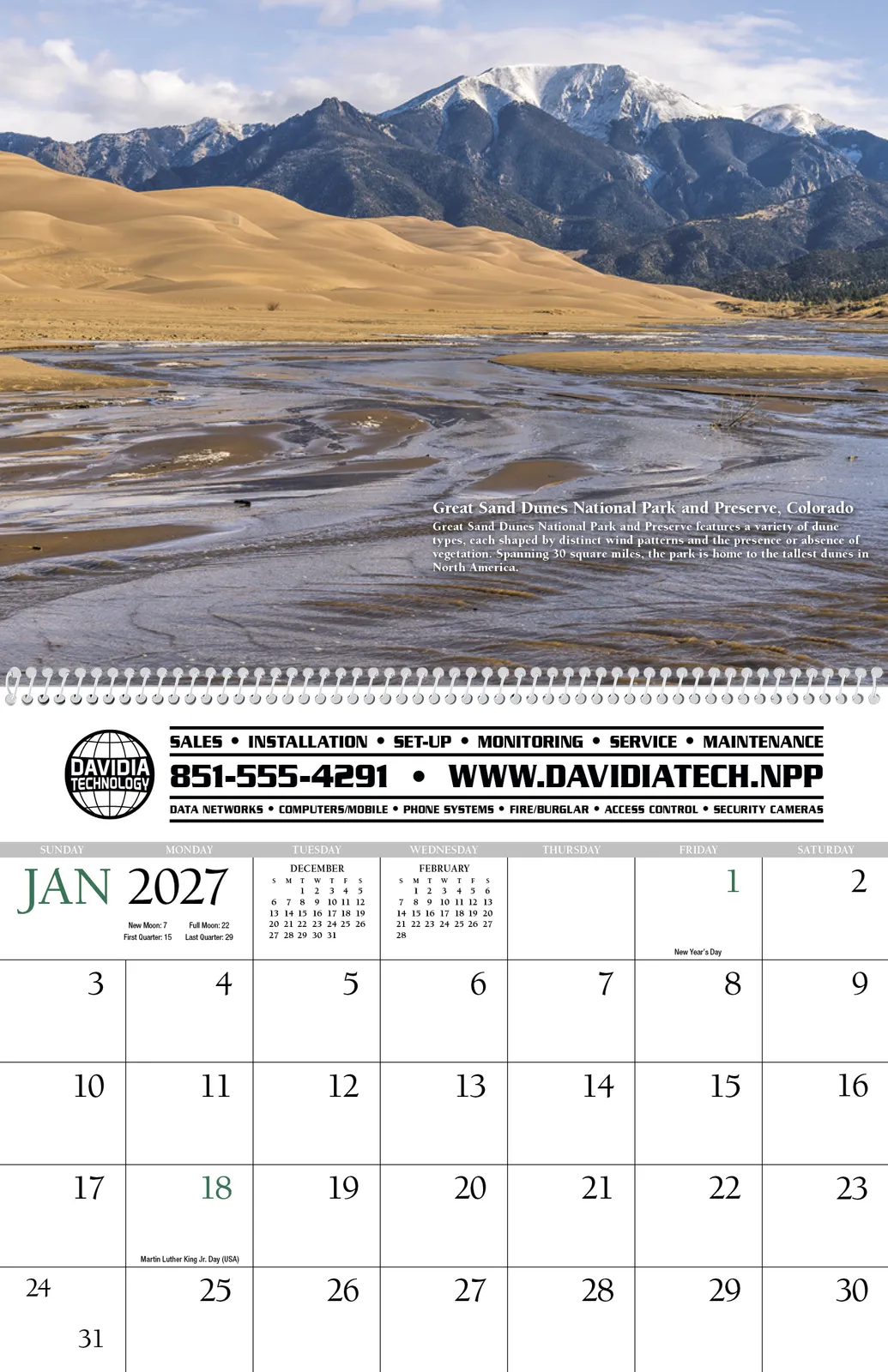 Earth Photography Wall Calendar Natural Phenomena FSC - 16.75 x 11 in - product view 3