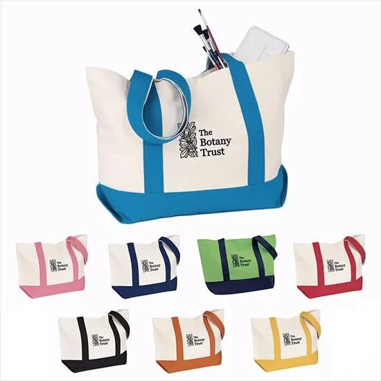 Custom Tote Bag Cotton Canvas Snap Closure - 13 x 20 x 6 in