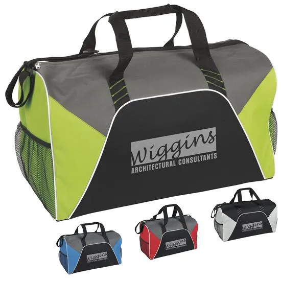 Sport Duffel Bag Color Panels 600D Polyester - 11 x 17.5 x 10 in