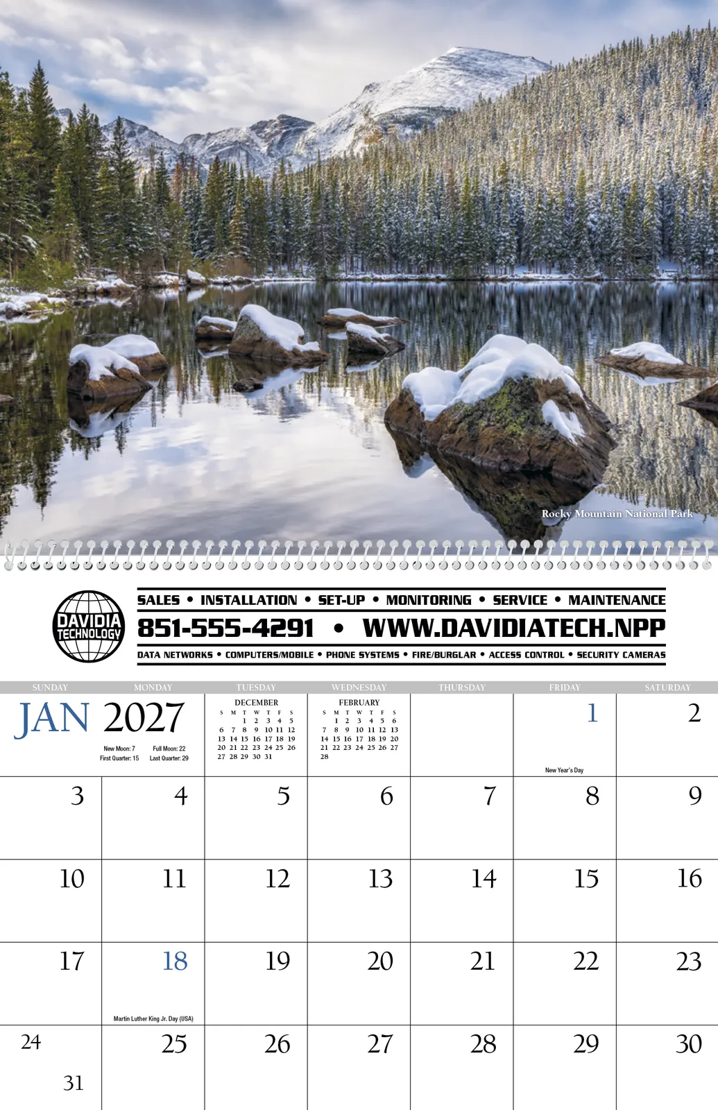Colorado Scenic Wall Calendar FSC Gloss Paper - 16.75 x 11 in - product view 3