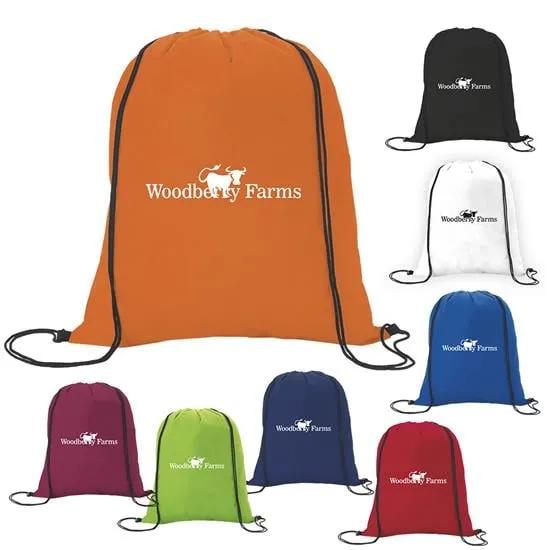 Non-Woven Drawstring Backpack Large Imprint Area - 16.375 x 13.5 in