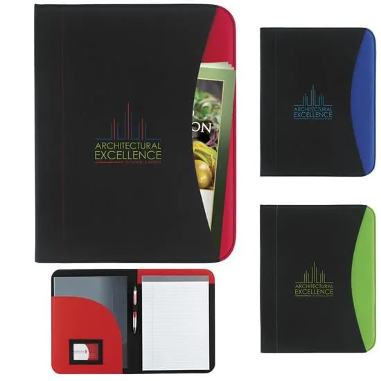 Non-Woven Curve Padfolio Front Slip Pocket - 12.75 x 10 x 0.375 in