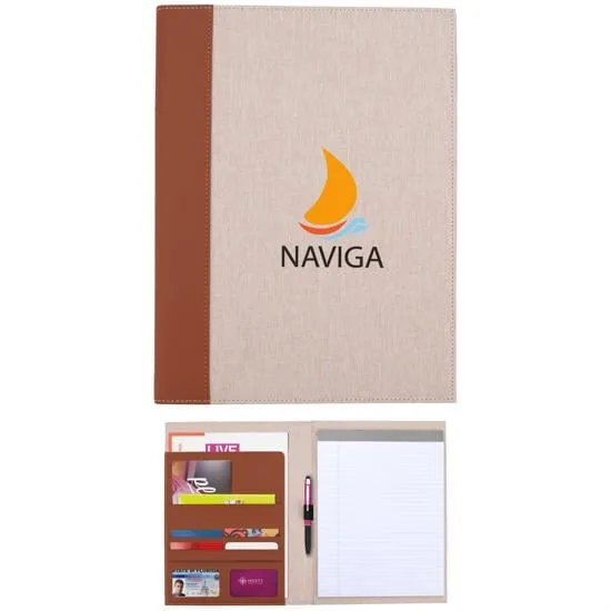 Composition Padfolio Heather Gray PU Spine Elastic Pen Loop - 12.25 x 9.5 in