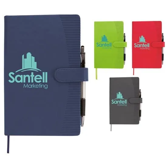 Leatherette Journal Magnetic Closure Striped Edge - 8.25 x 5.875 in