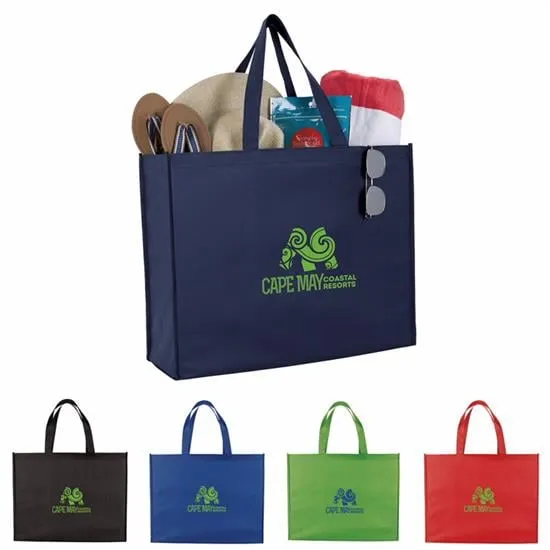 Non-Woven Shopper Tote Gusseted Bottom Reusable - 16 x 20 x 6 in