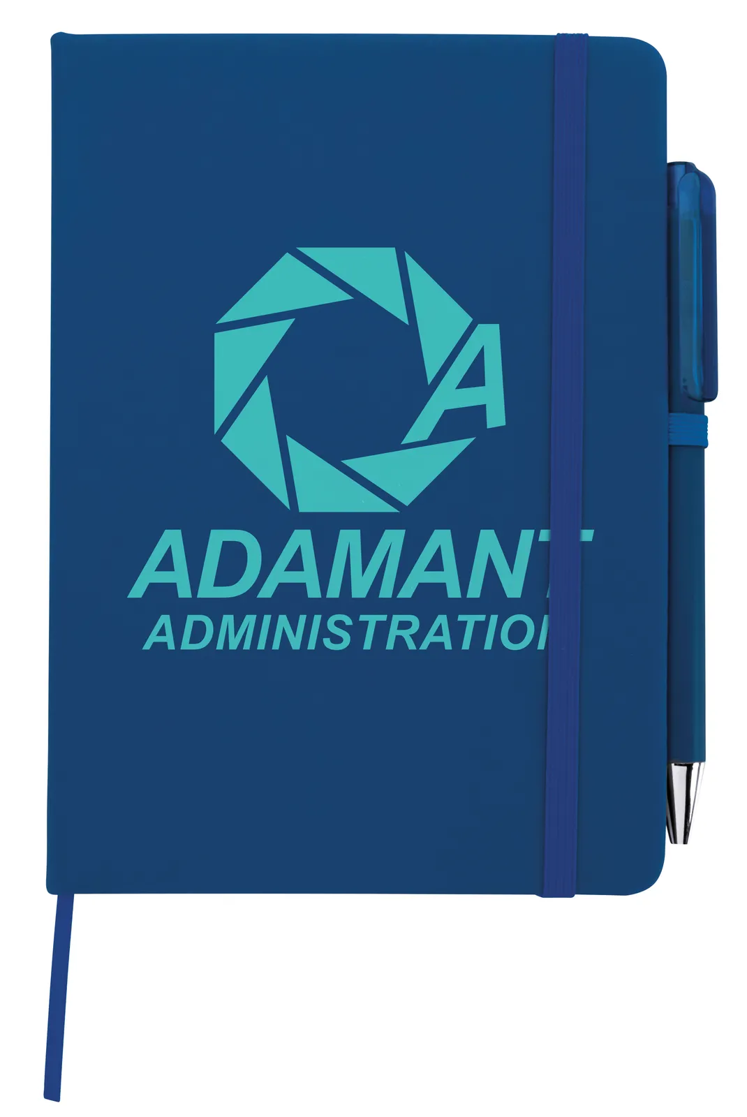 Notebook with Pen Leatherette Cover Elastic Band - 7 x 5 in - product view 4