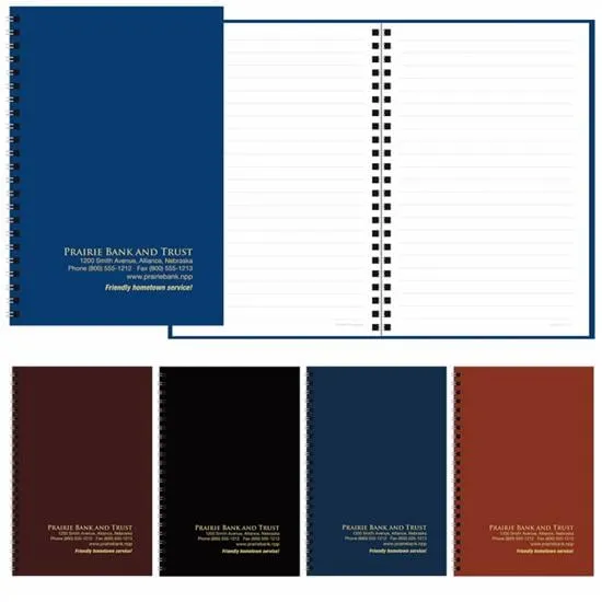 Spiral Notebook Leatherette Cover 50 Sheets - 9 x 6 in