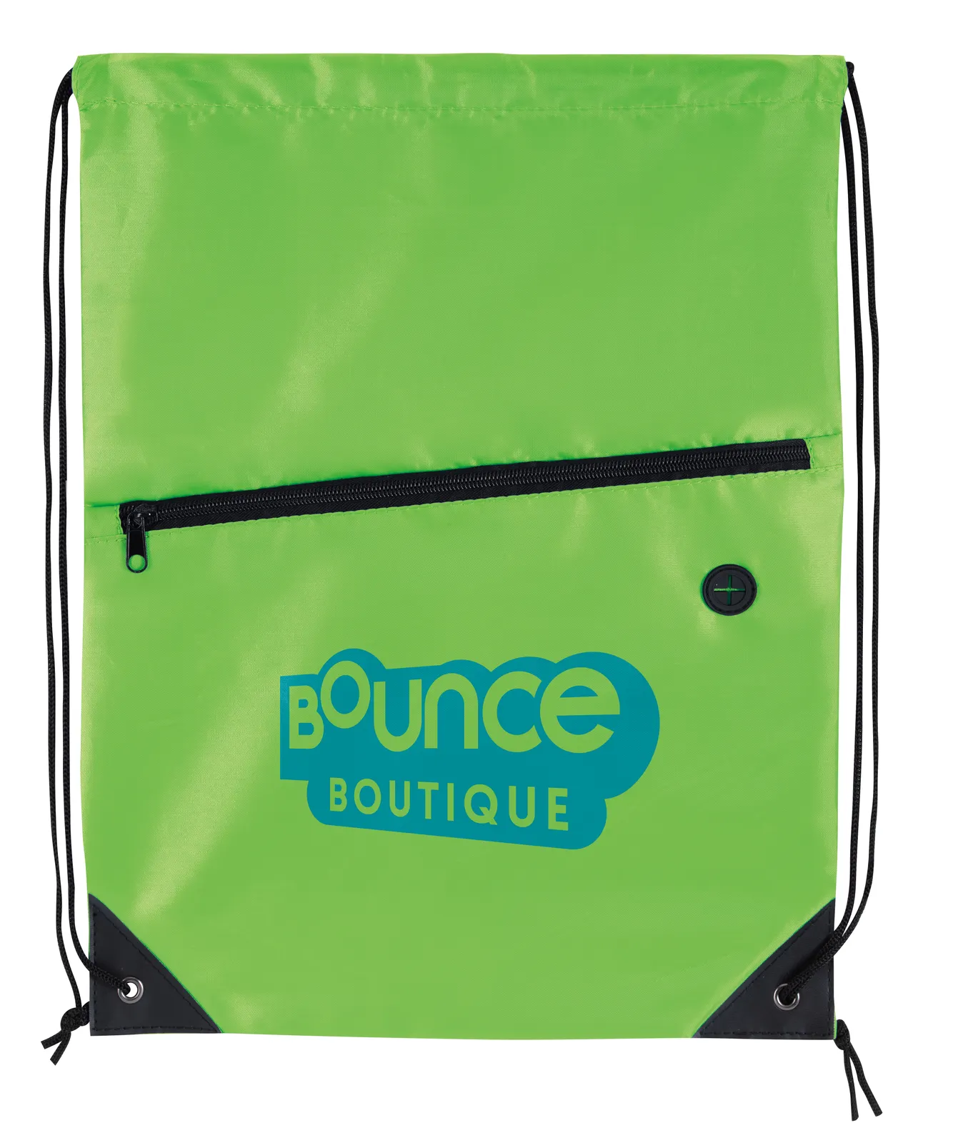 Drawstring Backpack Front Zip Pocket Headphone Port - 17.5 x 13.25 in - product view 7