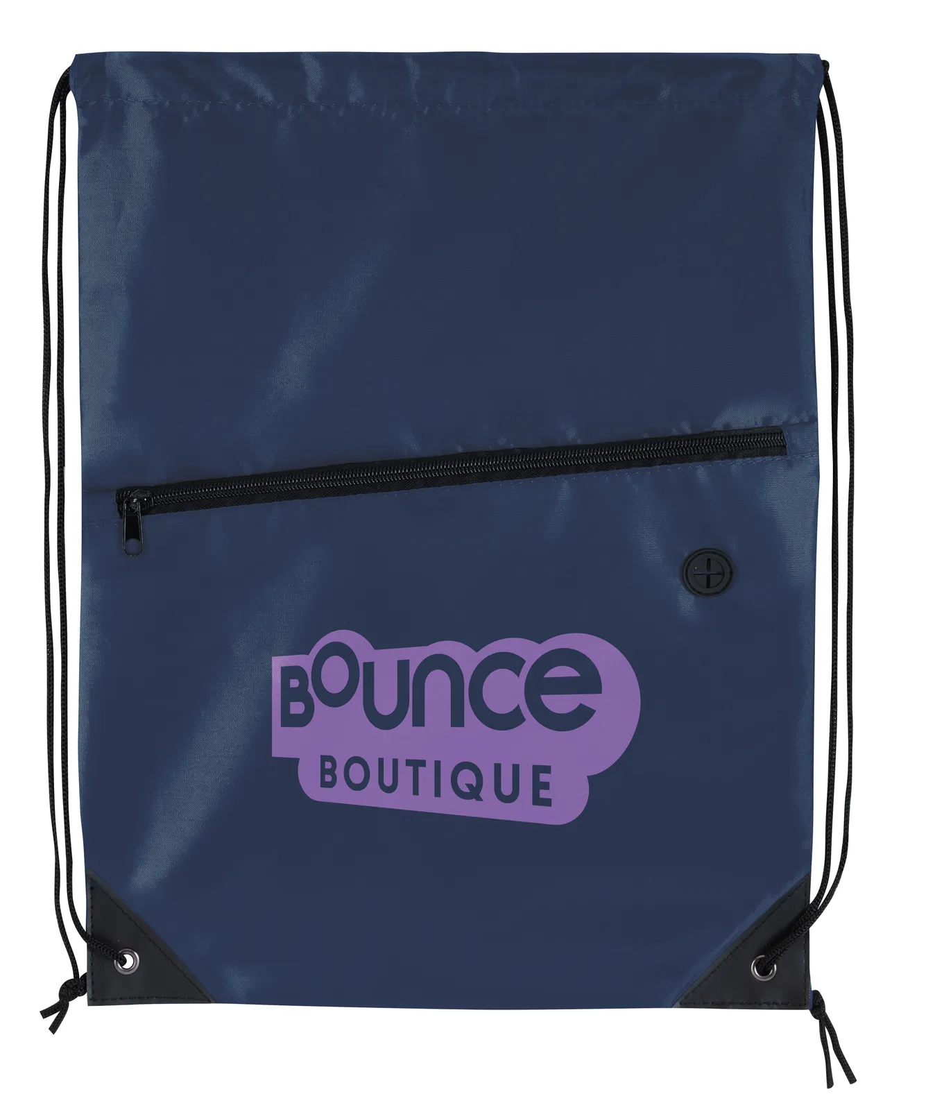 Drawstring Backpack Front Zip Pocket Headphone Port - 17.5 x 13.25 in - product view 8