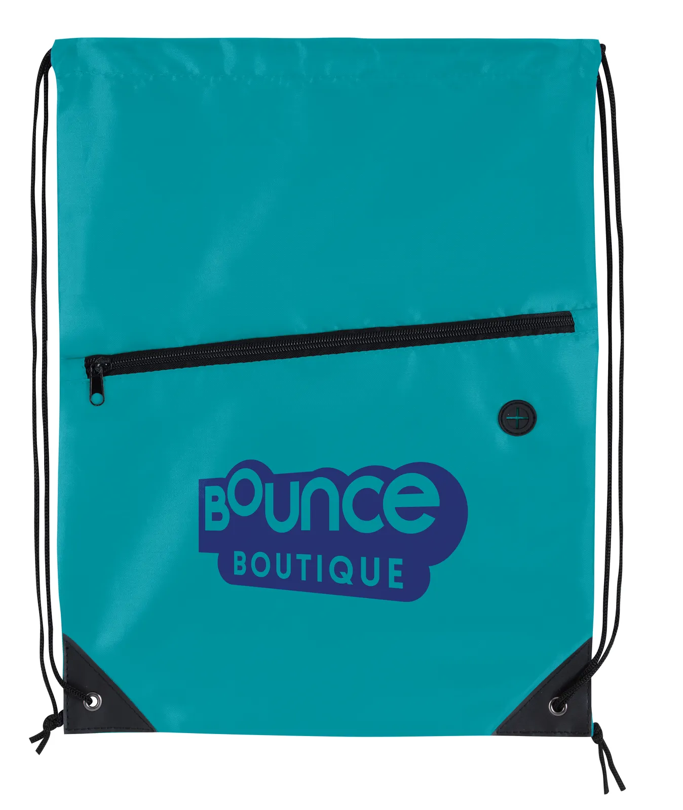 Drawstring Backpack Front Zip Pocket Headphone Port - 17.5 x 13.25 in - product view 11