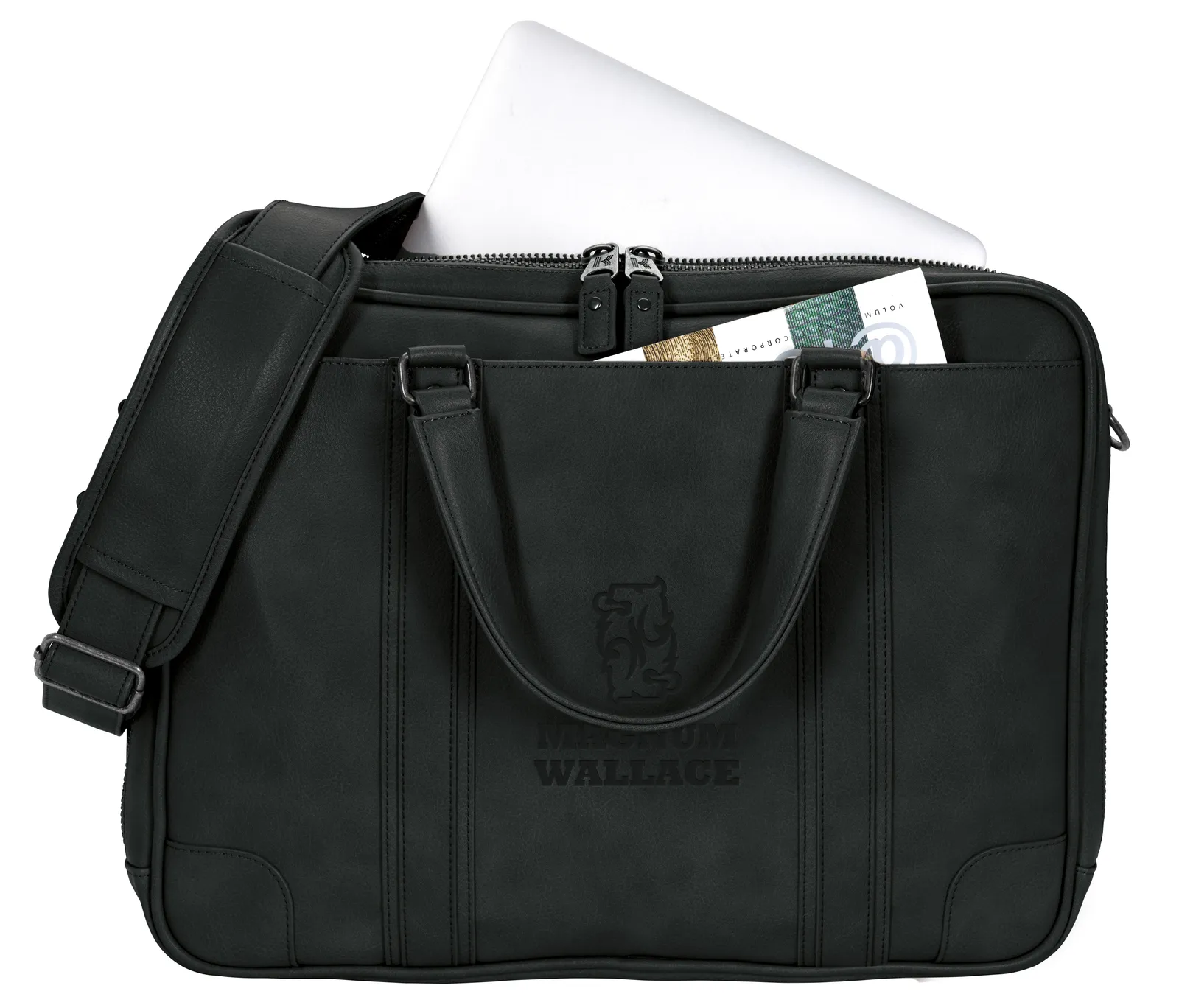 PU Briefcase Dual Compartment Laptop Sleeve - 11.75 x 16.125 in - product view 3