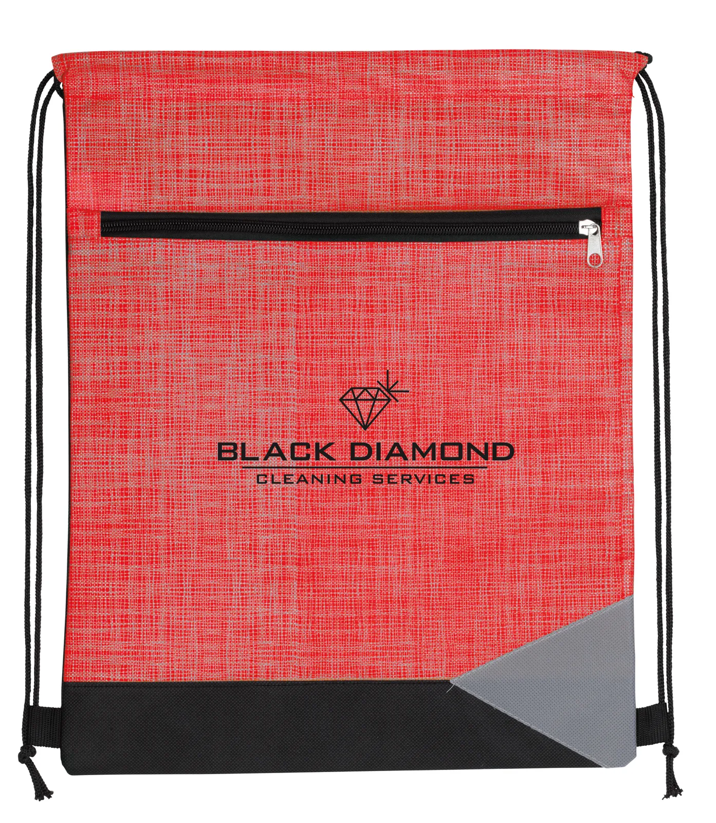 Drawstring Backpack Non-Woven Tread Pattern - 16.5 x 13 in - product view 4