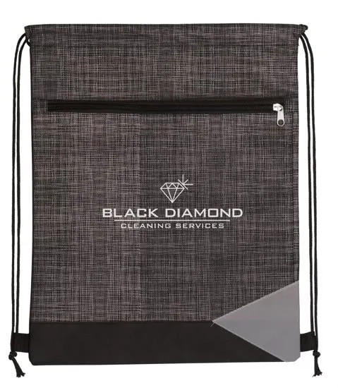 Drawstring Backpack Non-Woven Tread Pattern - 16.5 x 13 in