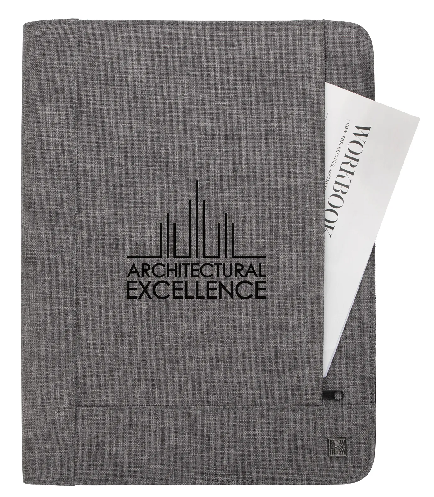 Two-Tone Padfolio 600D Polyester with Writing Pad - 12.8 x 10 in - product view 3