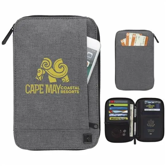 Passport Wallet Zippered ID Windows 600D - 8.125 x 5.125 in