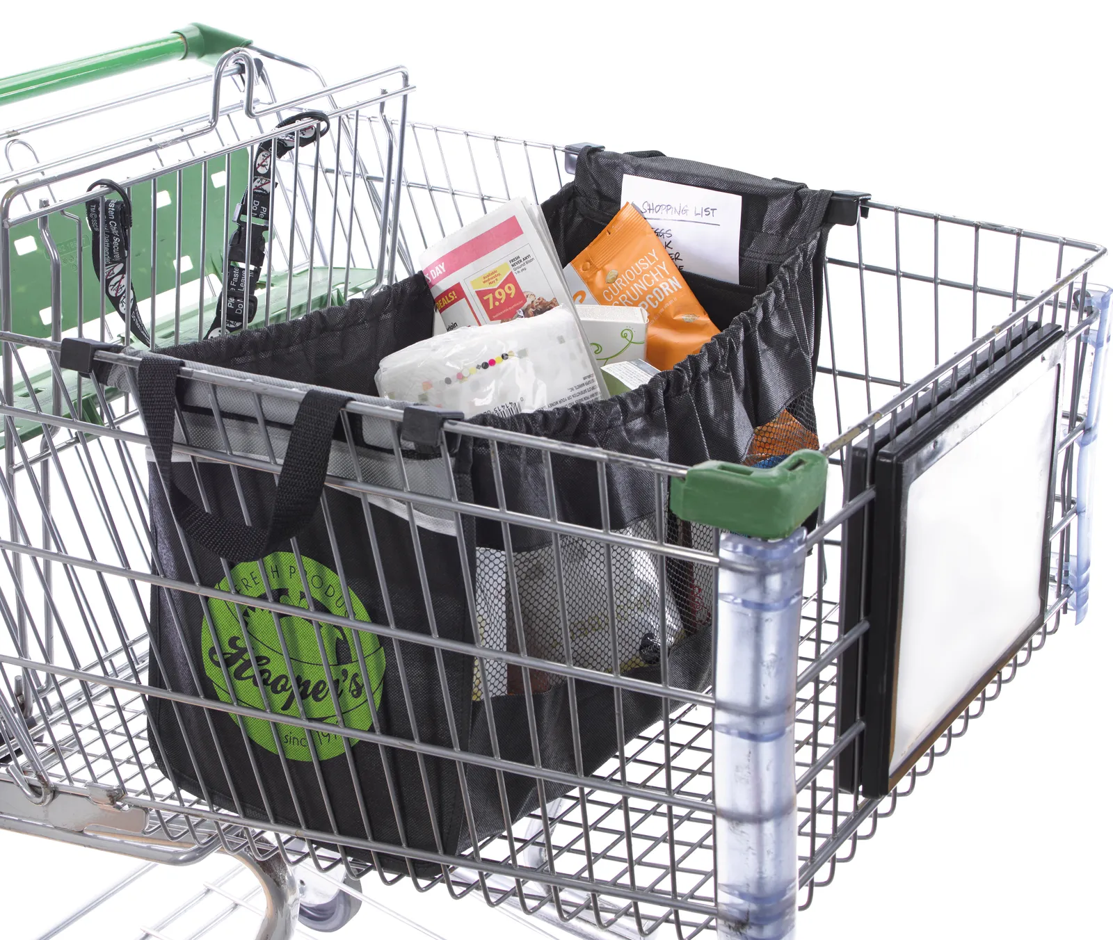 Expandable Grocery Cart Tote Hooks to Cart - 13 x 9.5 x 22 in - product view 3