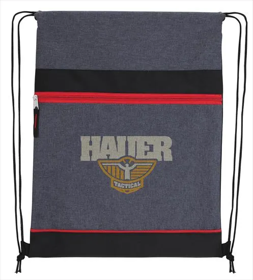 RPET Two-Tone Drawstring Backpack Recycled - 16.3 x 13.1 in