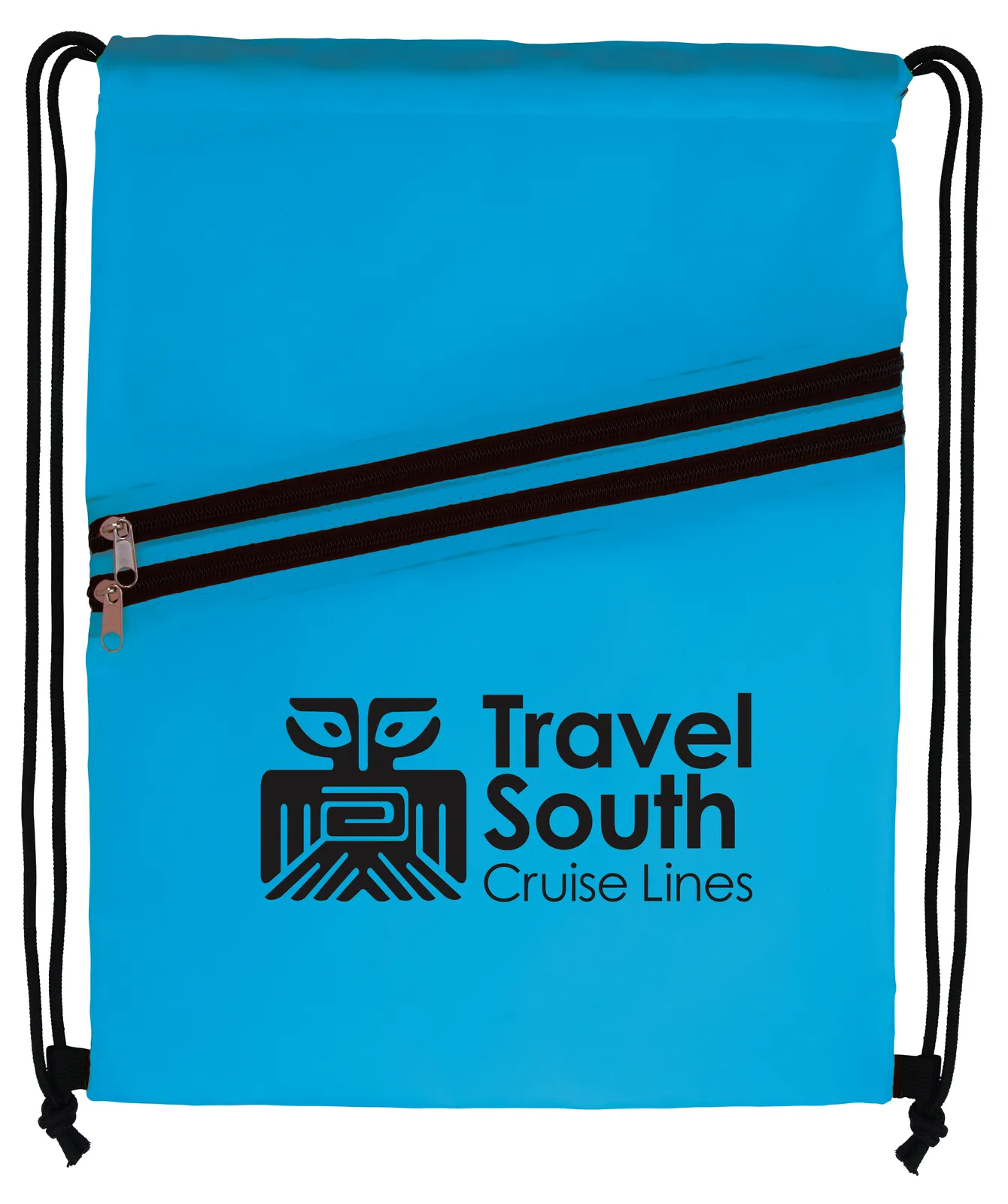 Neon Drawstring Backpack Multi-Zippered Pockets - 17.1 x 12.6 in - product view 2