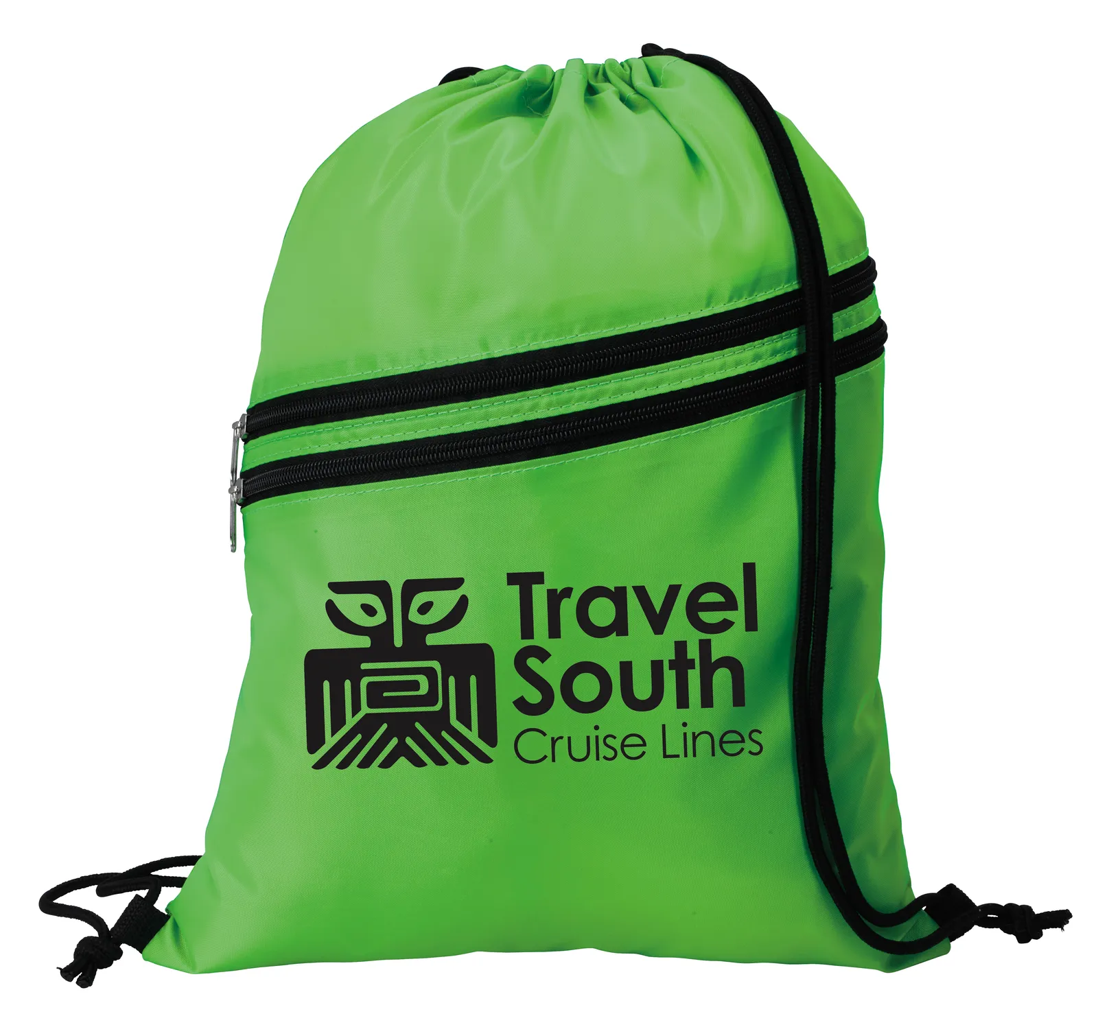 Neon Drawstring Backpack Multi-Zippered Pockets - 17.1 x 12.6 in - product view 4