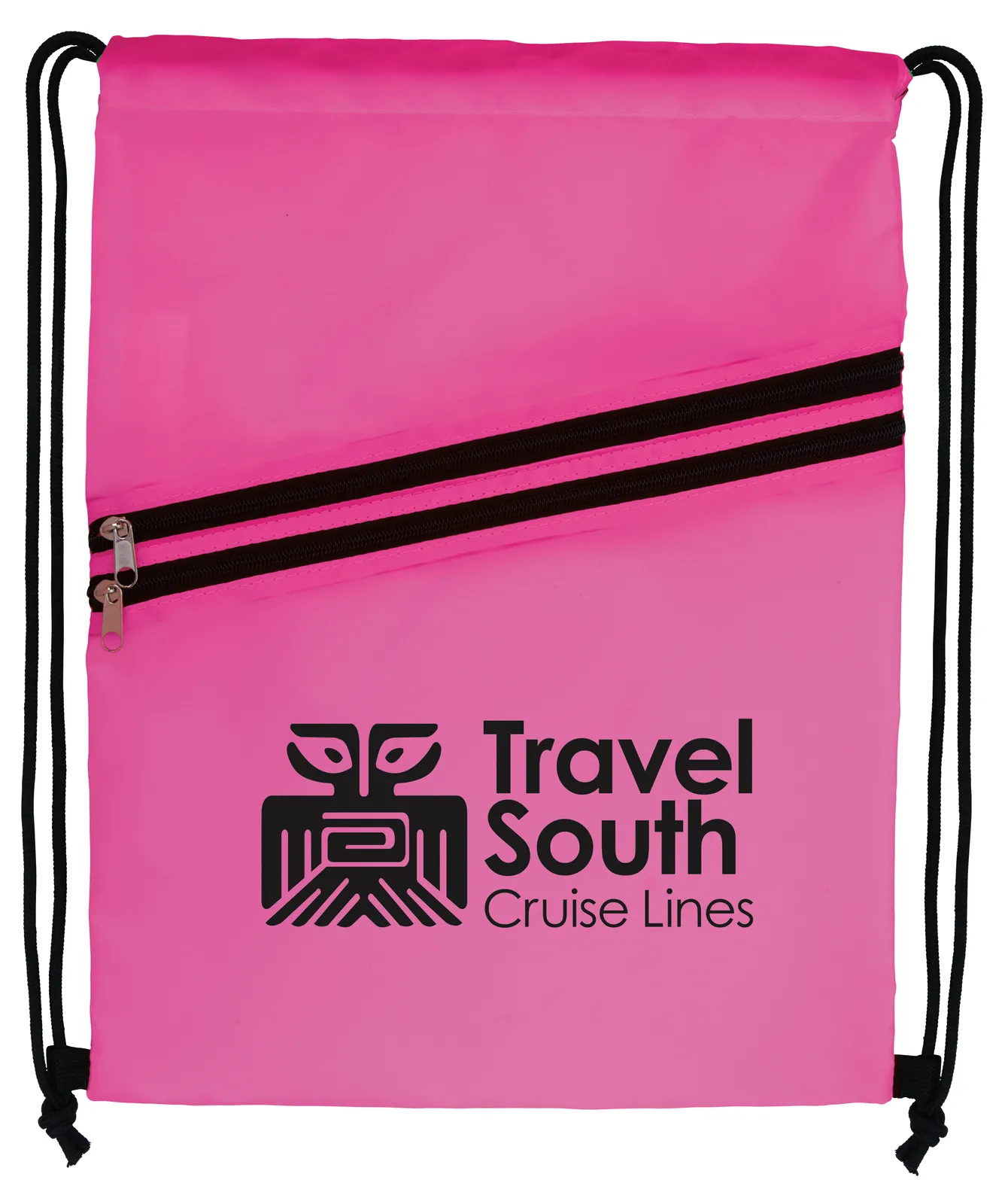 Neon Drawstring Backpack Multi-Zippered Pockets - 17.1 x 12.6 in - product view 7