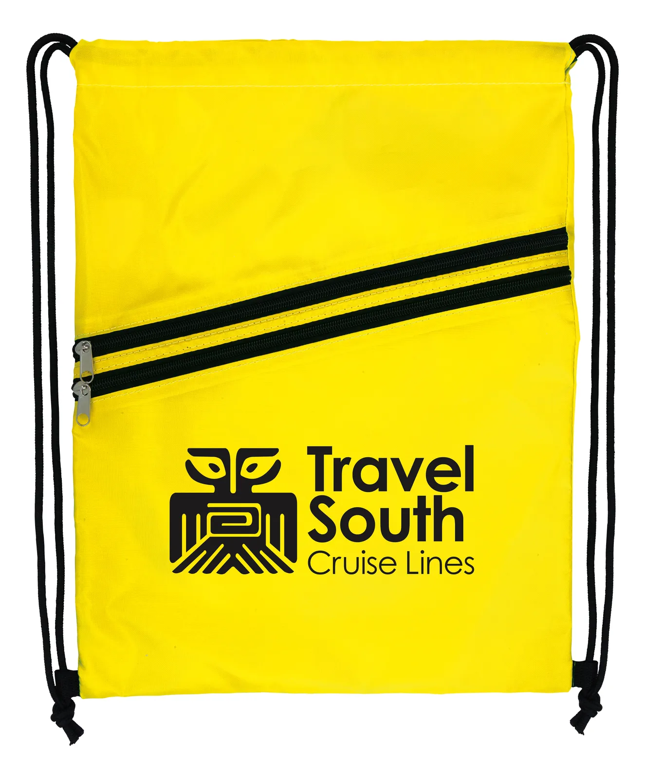 Neon Drawstring Backpack Multi-Zippered Pockets - 17.1 x 12.6 in - product view 8