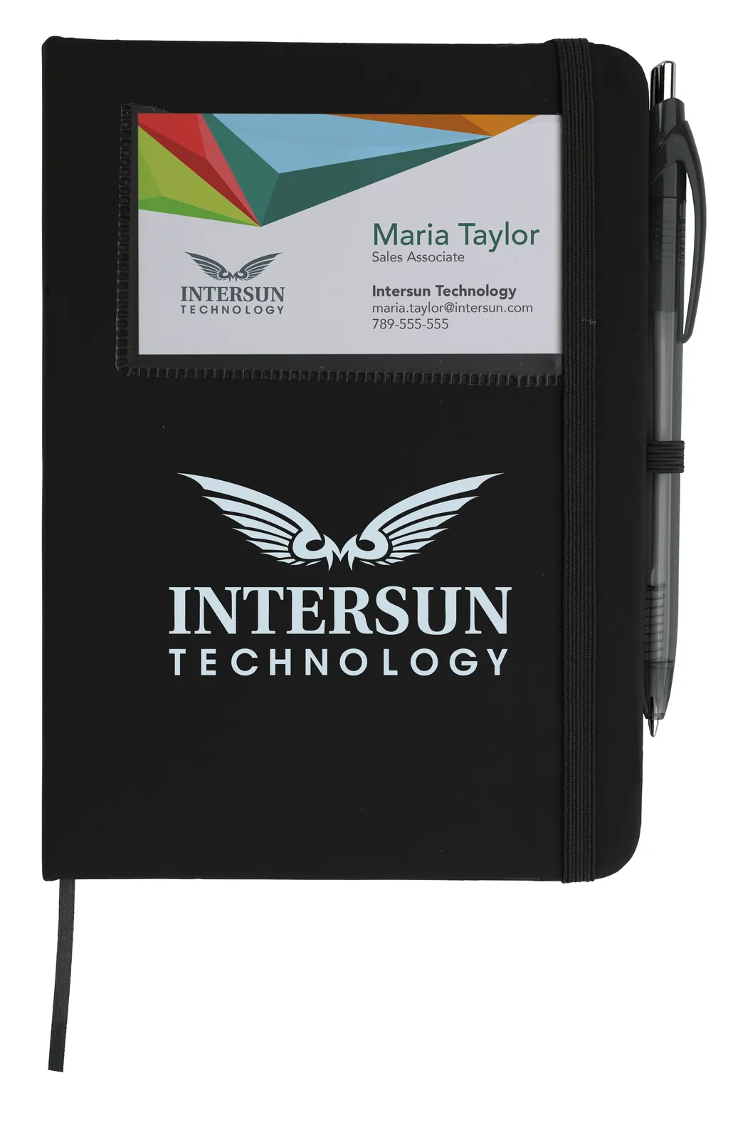 Card Pocket Notebook Leatherette Element Pen - 6.9 x 5 in - product view 2