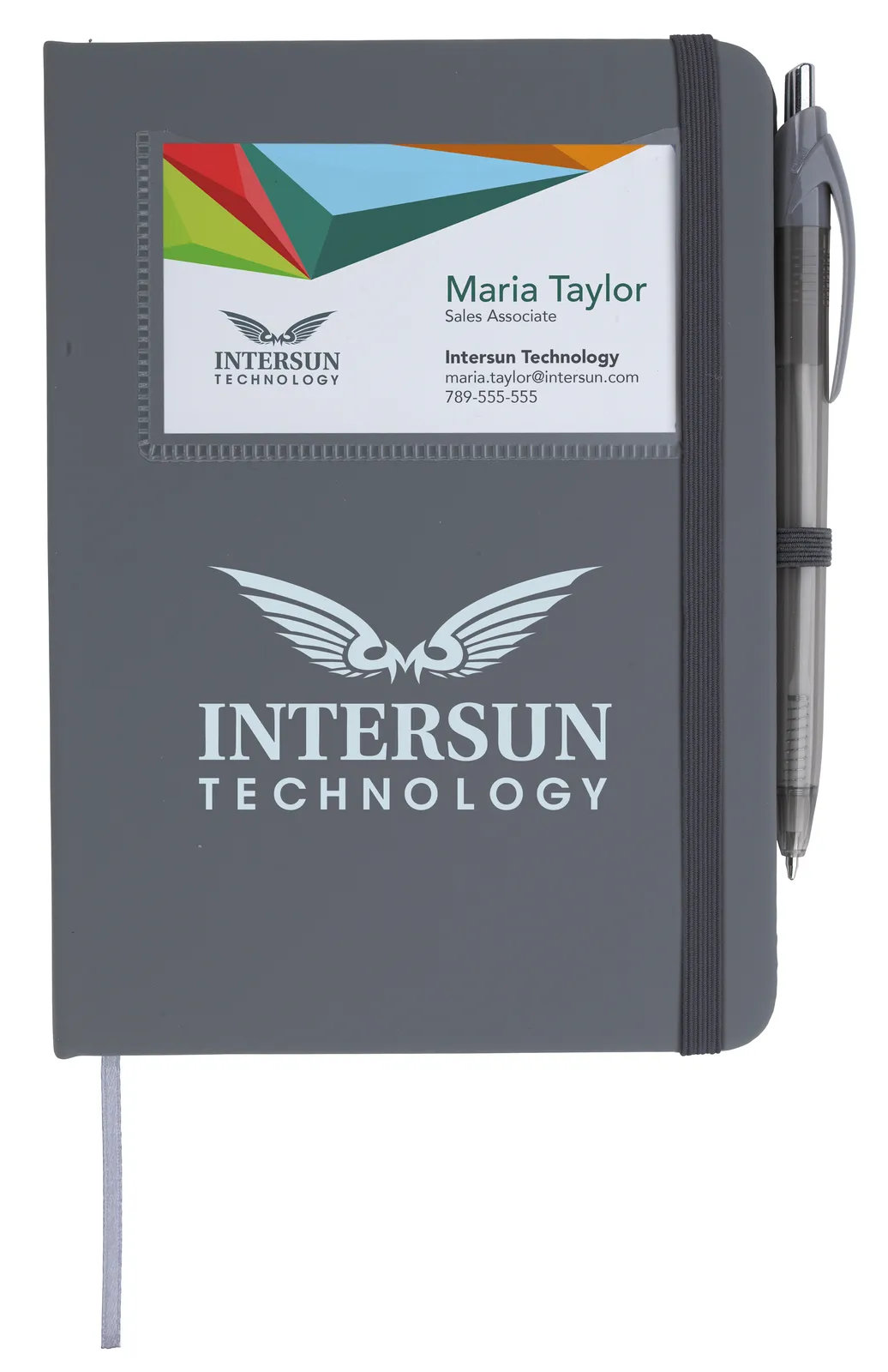 Card Pocket Notebook Leatherette Element Pen - 6.9 x 5 in - product view 4