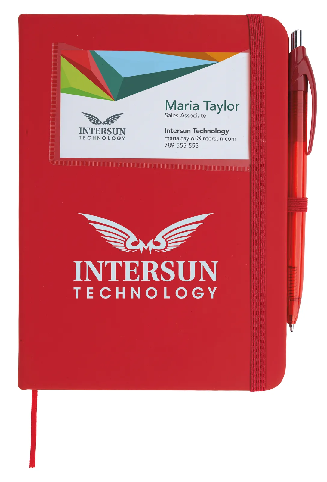 Card Pocket Notebook Leatherette Element Pen - 6.9 x 5 in - product view 5