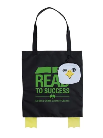 Foldable Tote Animal Print Detachable Pouch - 15 x 14 in