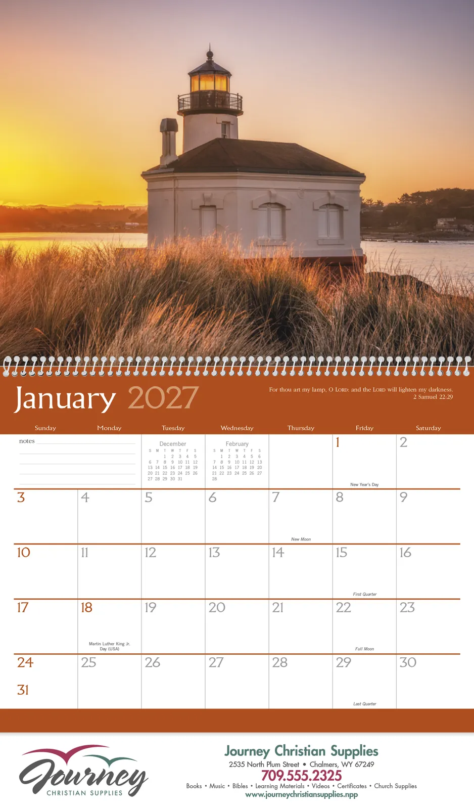 Religious Inspirations Wall Calendar FSC Paper - 18.5 x 11 in - product view 16