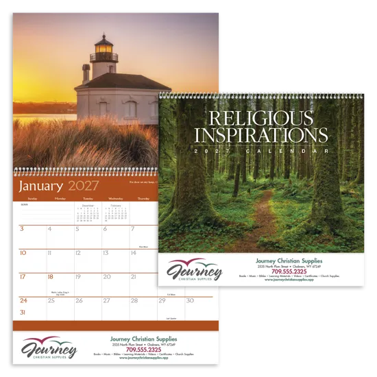 Religious Inspirations Wall Calendar FSC Paper - 18.5 x 11 in