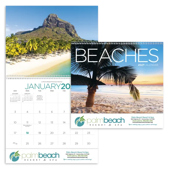 Beaches Wall Calendar Sun Splashed Photography - 18.5 x 11 in