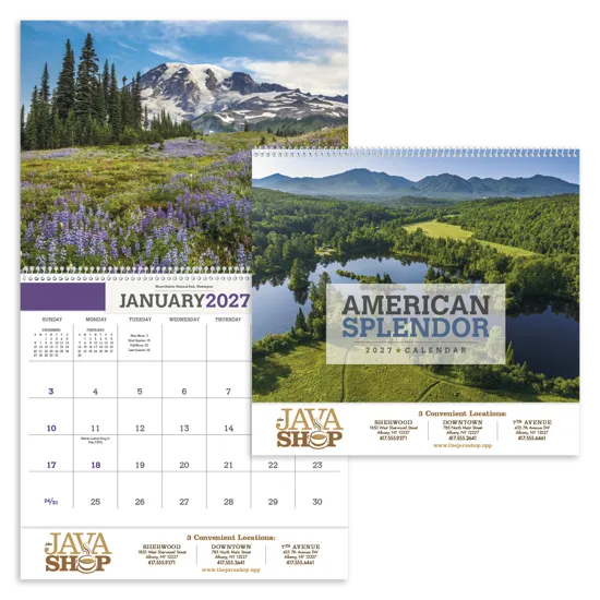American Splendor Wall Calendar Scenic FSC - 18.5 x 11 in